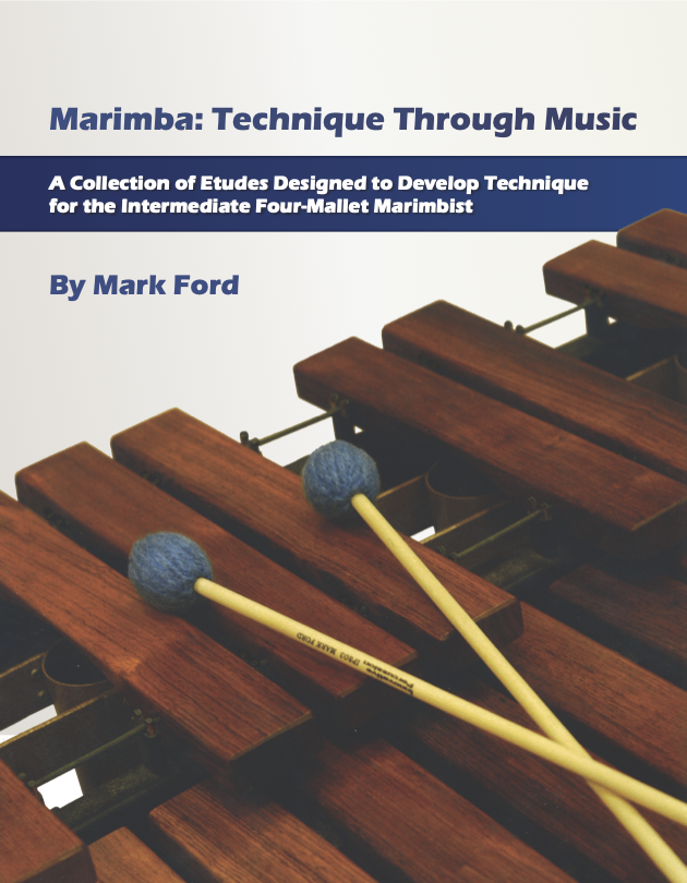 Front Cover to Marimba Technique through Music - cover features Marimba